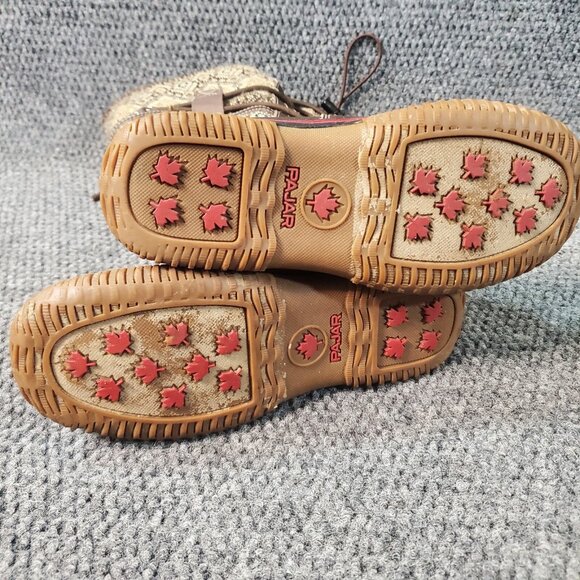 Pajar Canada Boots Womens 5-5.5 Brown Fair Isle Sherpa Winter Regatta Snow Tall - Picture 7 of 9